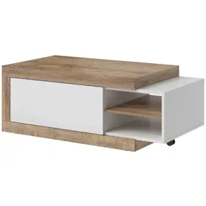 Produkt Konferenční stolek SAGO 99  bílá / bílý lesk / dub sandal